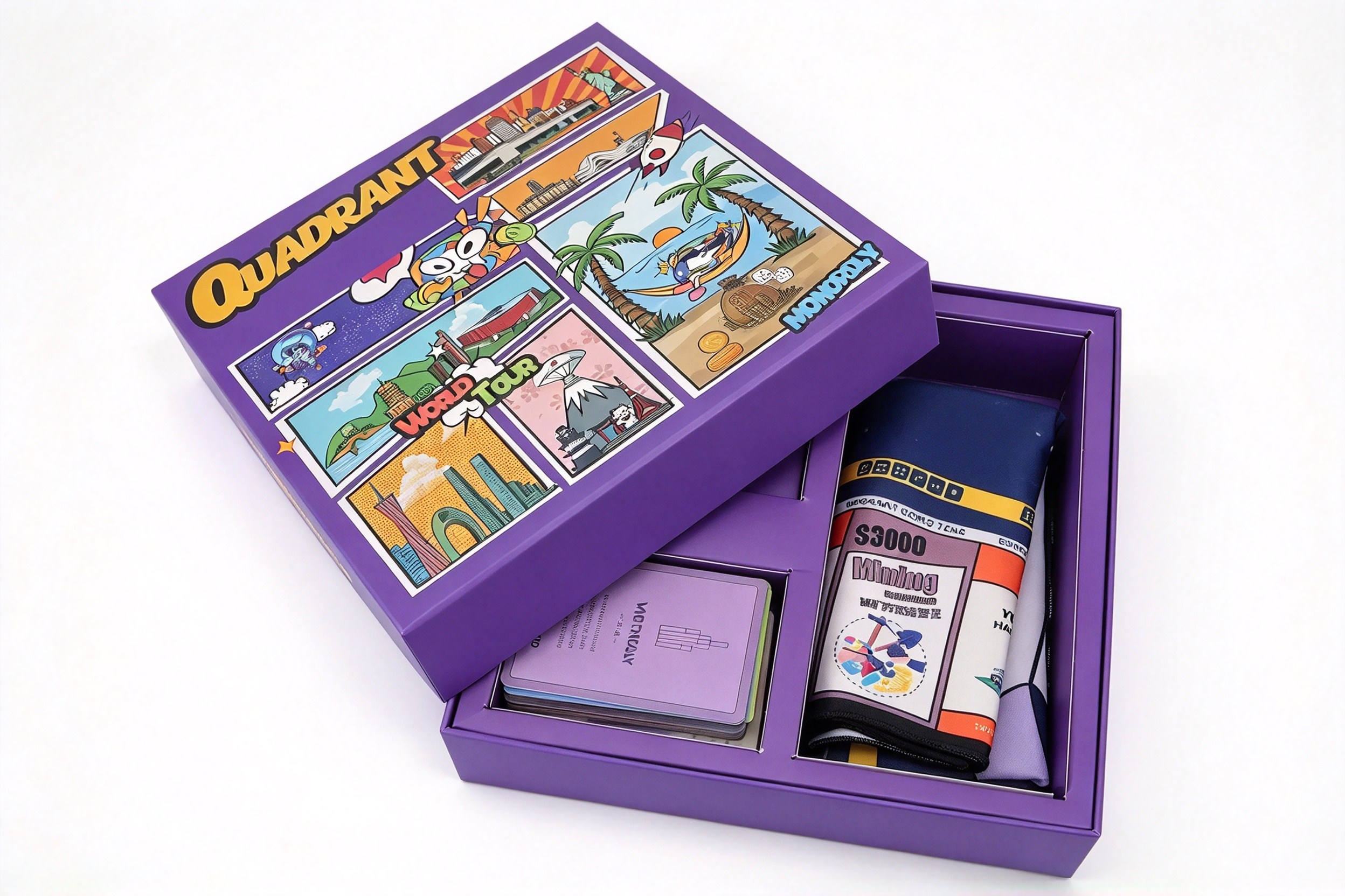 Quadrant World Tour Board Game Box with Molded Insert front view
