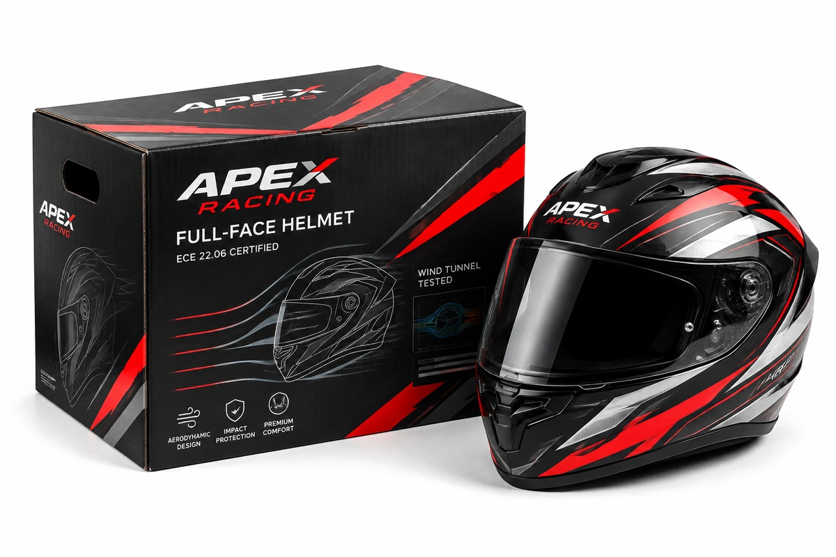Full-Face Racing Motorcycle Helmet Heavy-Duty Master Carton packaging product