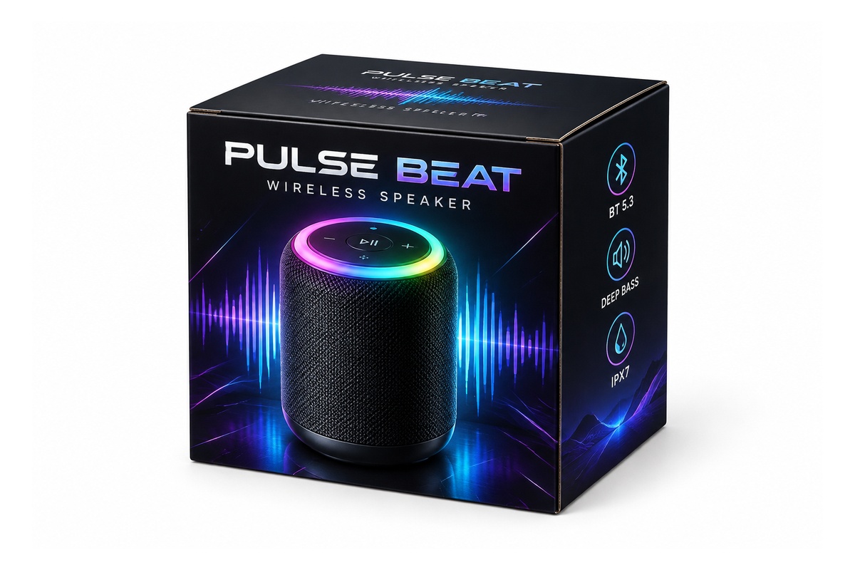 Portable RGB Bluetooth Speaker Cube Micro-Flute Box packaging product