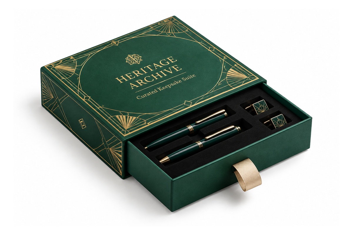 Ribbon Pull-Tab Sliding Drawer Keepsake Gift Box front view