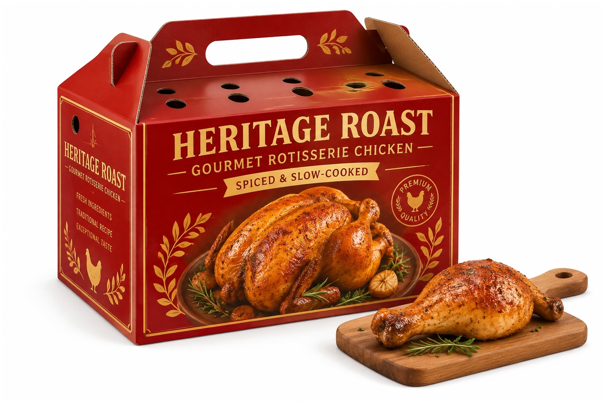 Traditional Roasted Chicken & Delicacy Poultry Carry Box packaging product