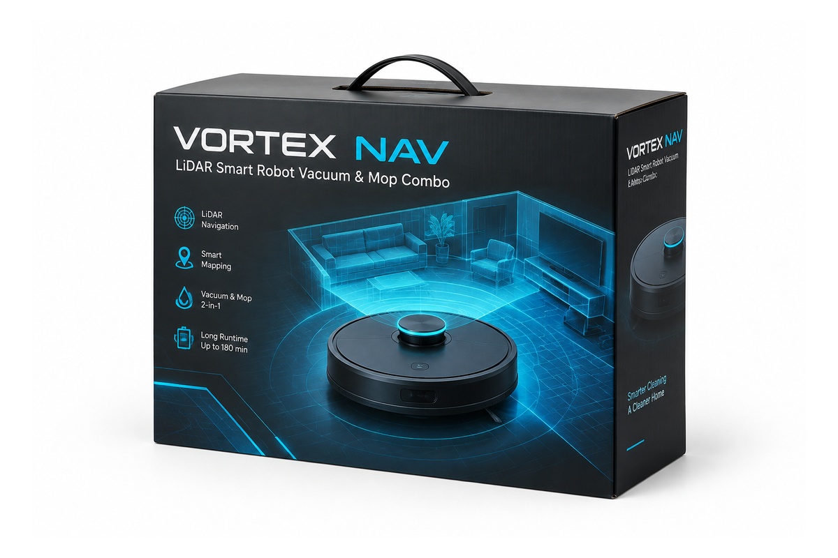 Smart Robot Vacuum Cleaner Slim Large-Format Master Box packaging product