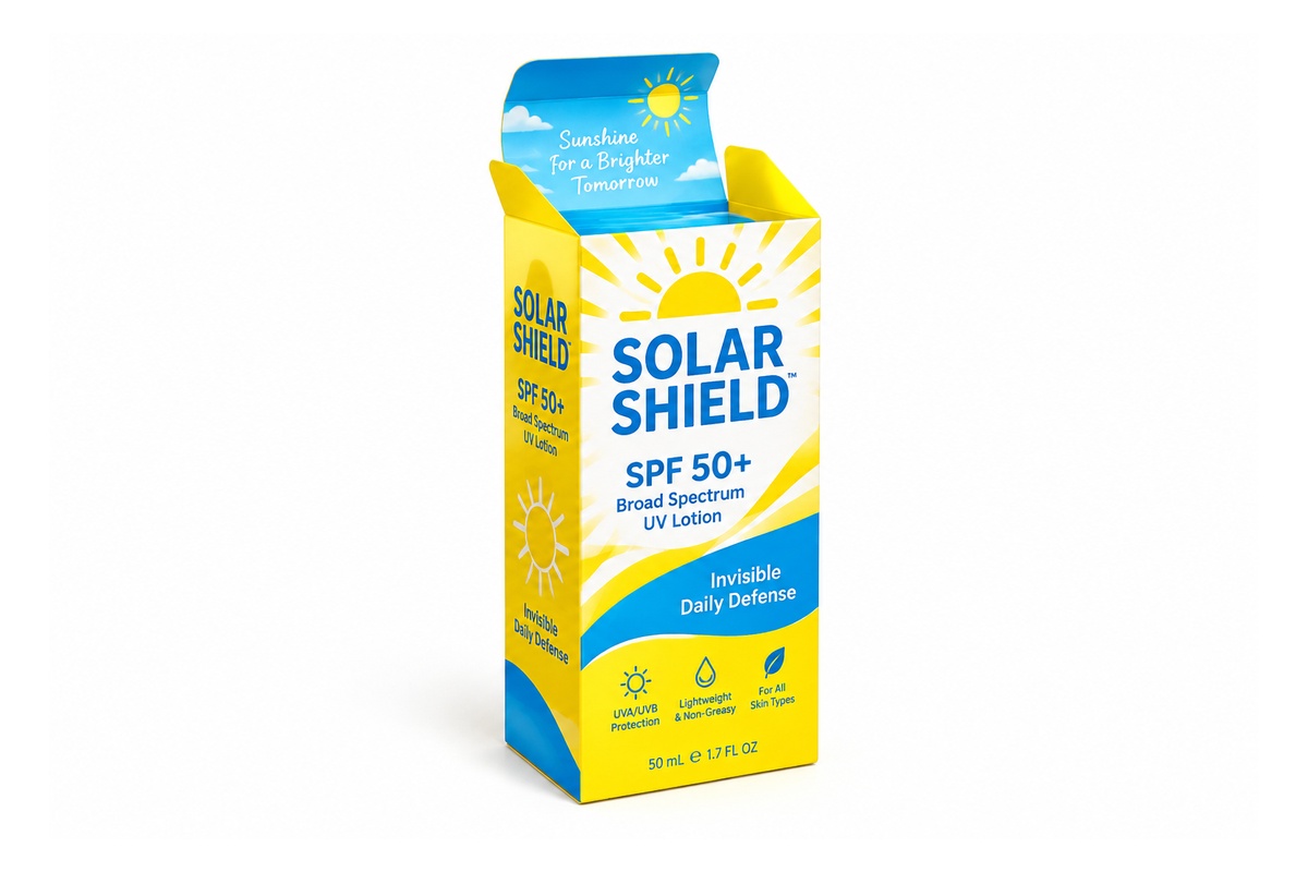 Daily UV Defense Sunscreen Dual-Side Printed Micro-Flute Box packaging product