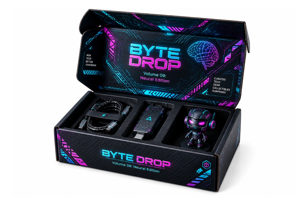 Cyberpunk Tech Gadget Geek Mystery Subscription Mailer Box packaging product