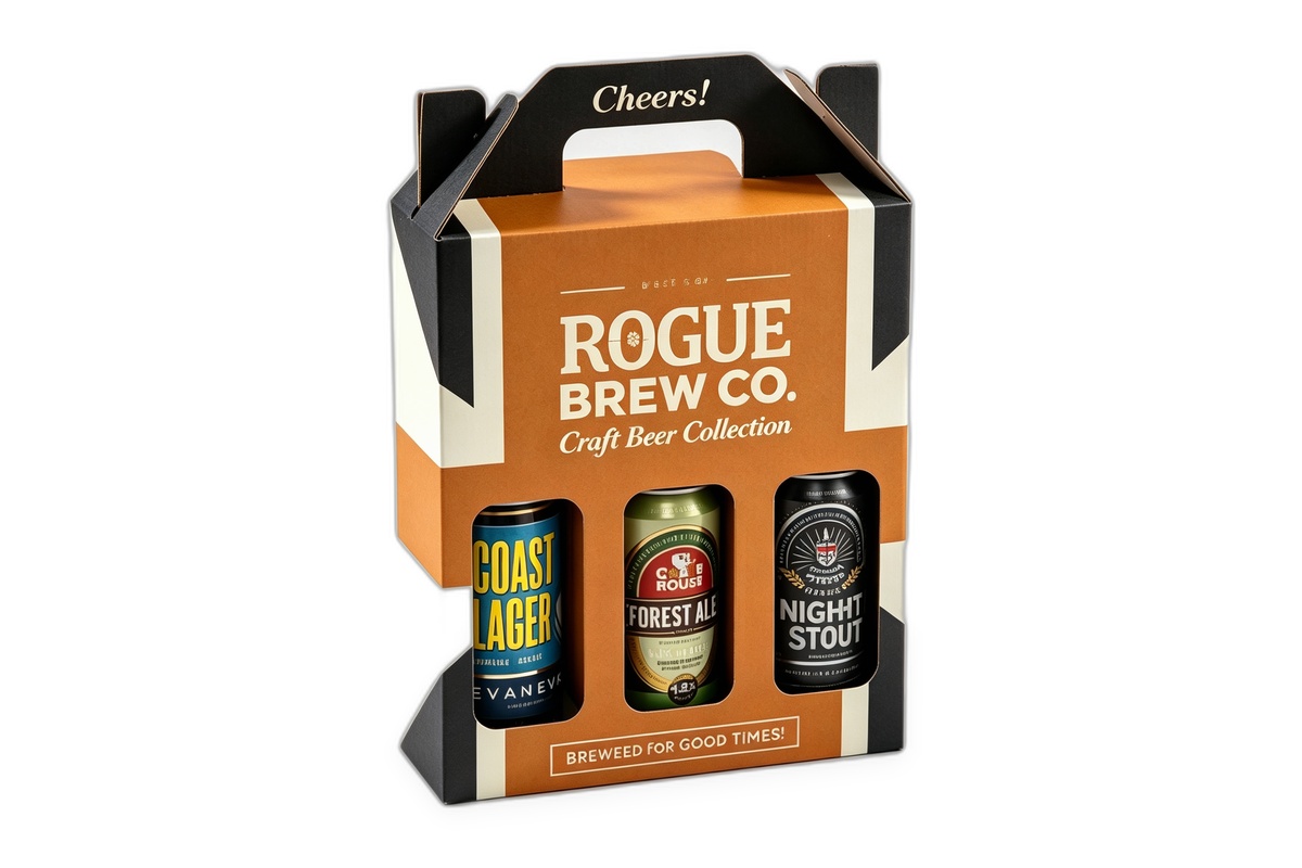 Triple-Can Window Gable Craft Beer Carrier Box packaging product