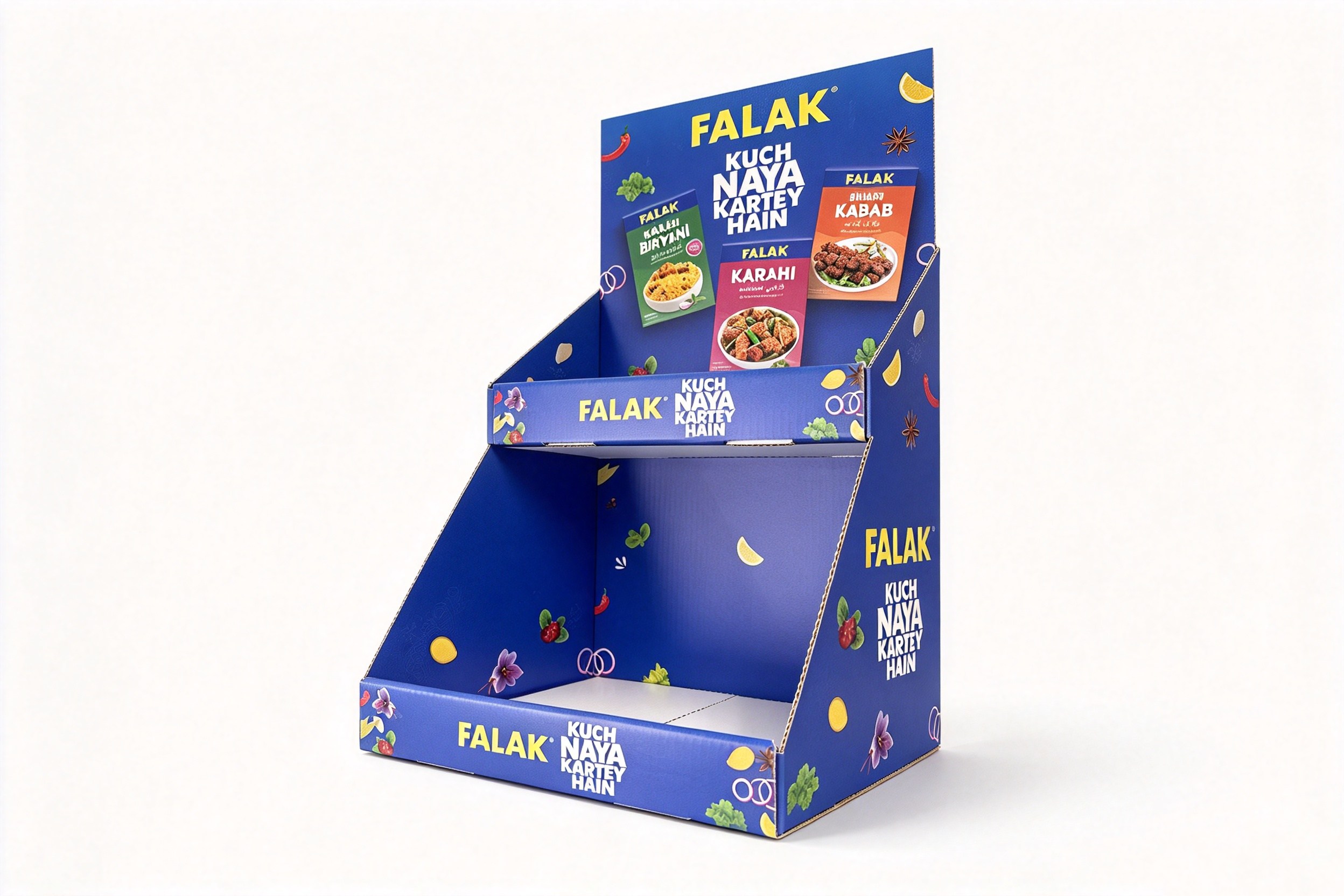 Two-Tier Spice Brand Counter Display Unit front view
