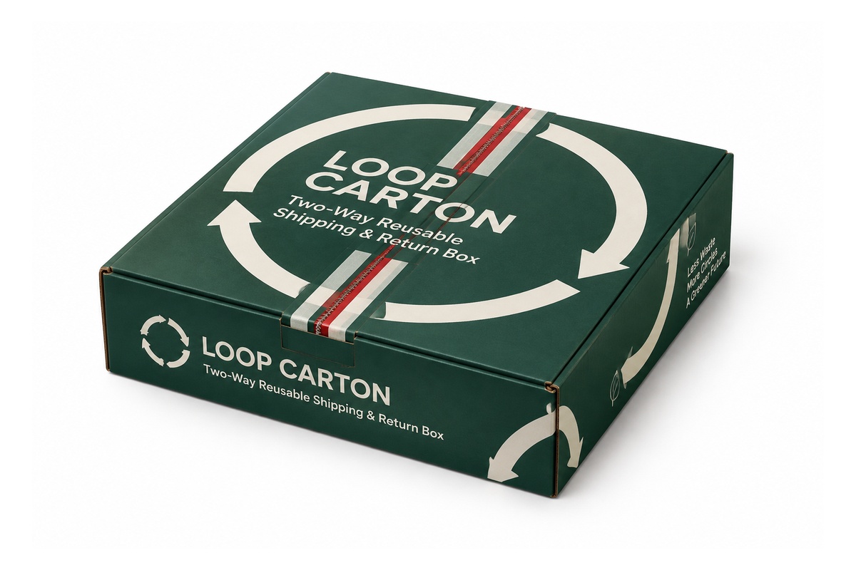 Two-Way Returnable Dual-Adhesive Corrugated Mailer Box packaging product