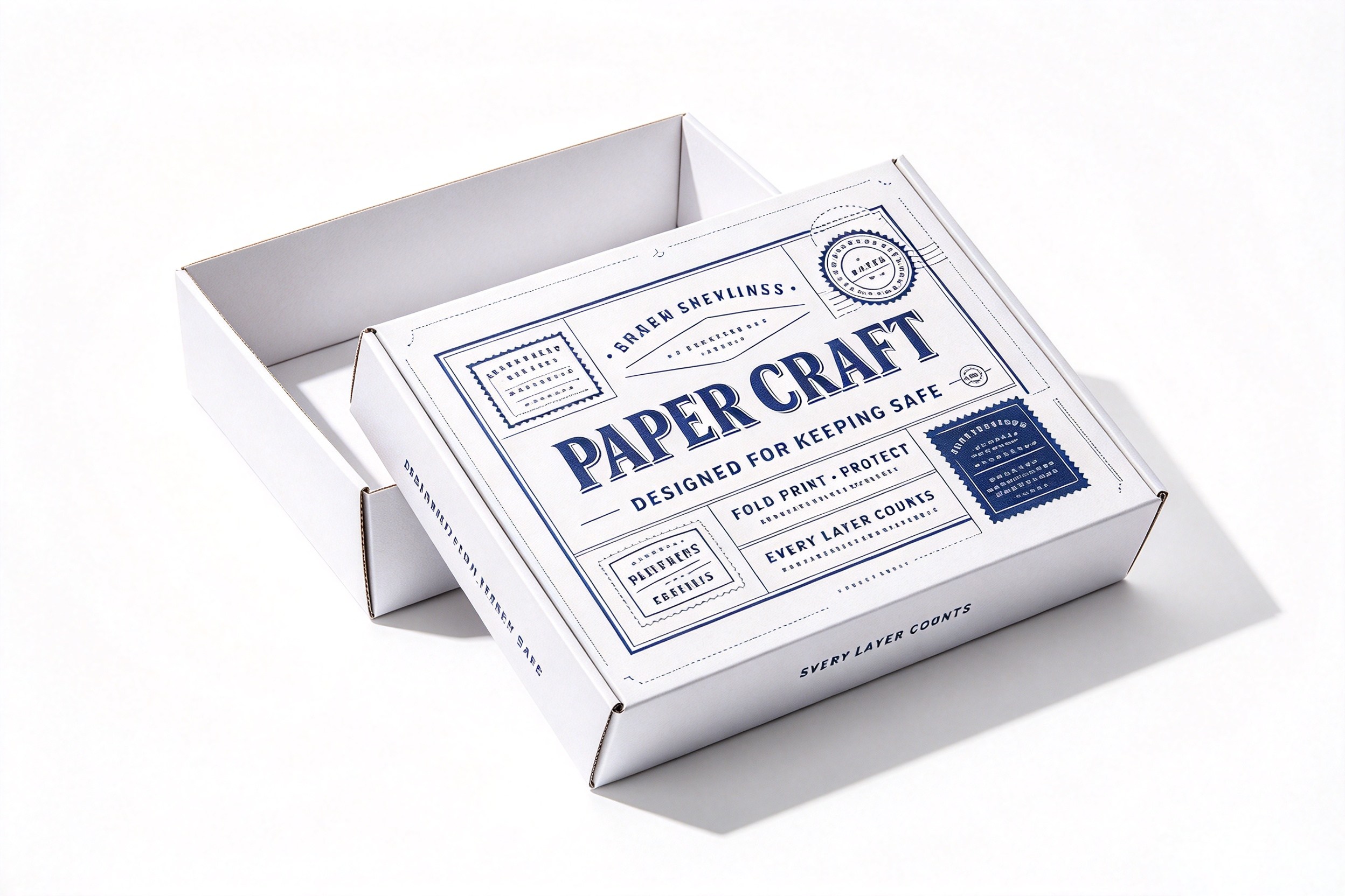 Paper Craft Vintage Ticket Lid & Base Box front view