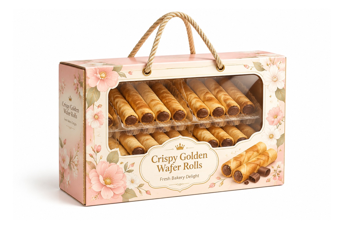 Wafer Roll Clear-Window Handle Gift Box packaging product