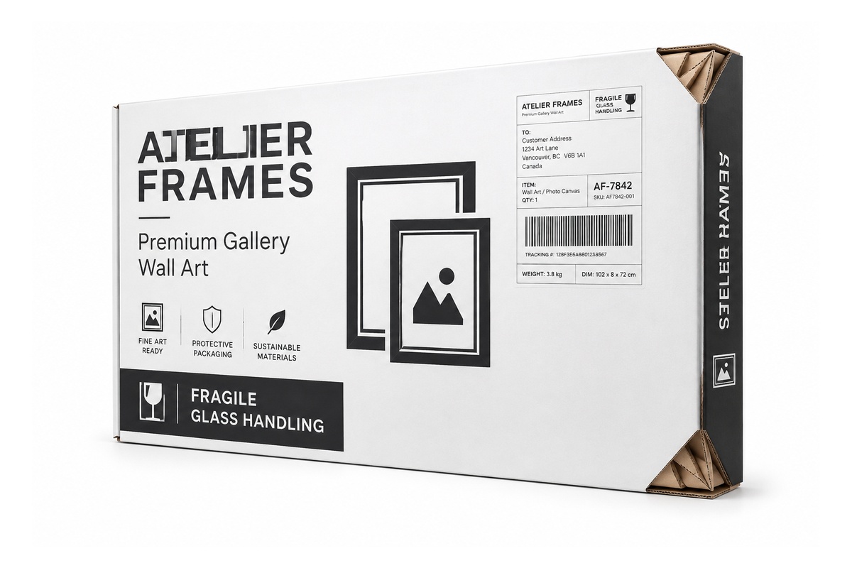 Wall Art Photo Frame Corner-Protected Shipping Carton packaging product