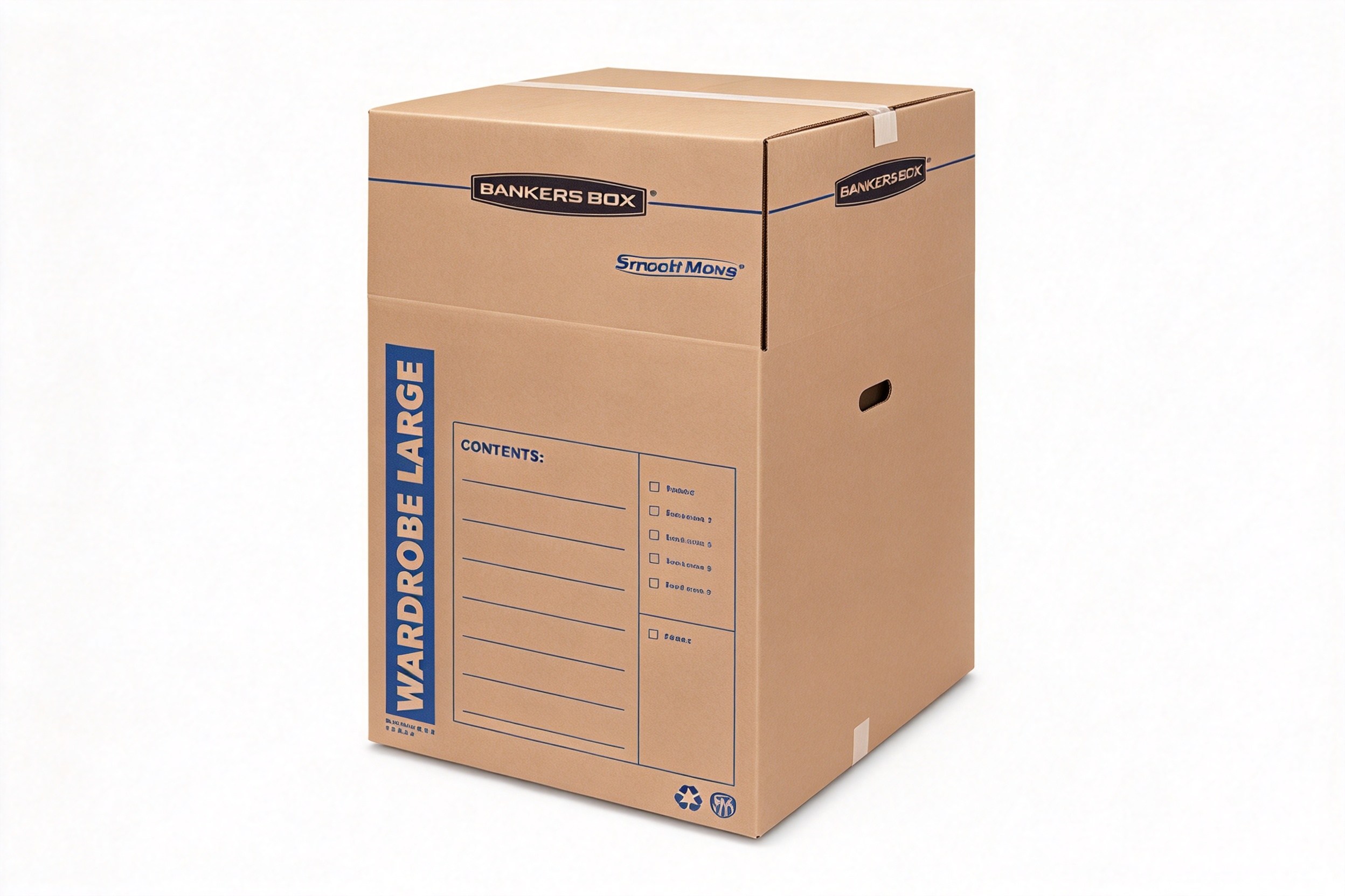 Wardrobe Moving Carton with Contents Checklist packaging product