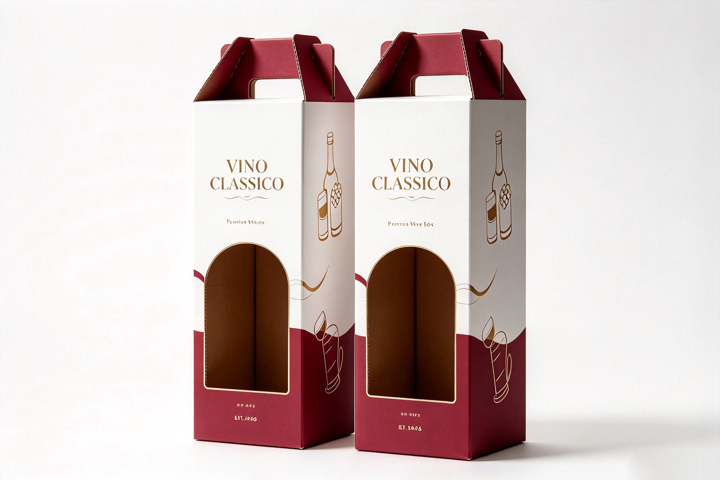 Single-Bottle Wine Carrier with Arched Window front view